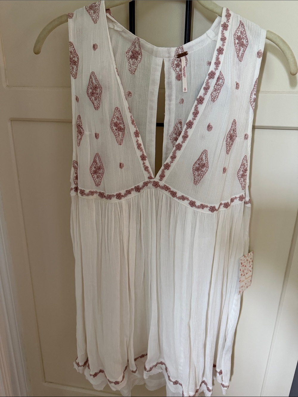 Free People Ivory Combo Textured Tunic